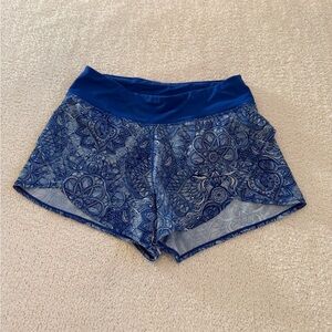 Calia Blue Floral Athletic Shorts Women’s Large Running Yoga Flowy Pocket